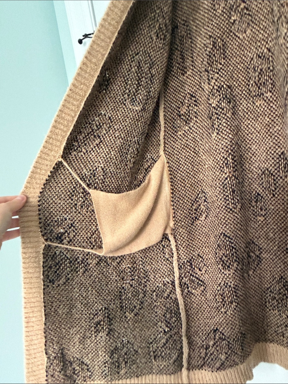 Knox Rose Tan Leopard-Print Open-Front Cardigan - Picture 4 of 5